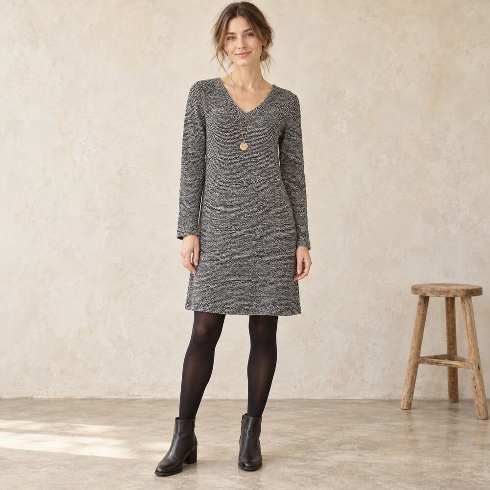 Lou & Grey Swing Sweater Dress Size XS Lagenlook Minimalist Scandi Cozy Long